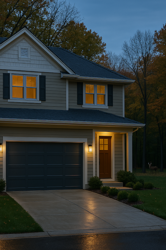Classic house with Tip Top Doors garage door