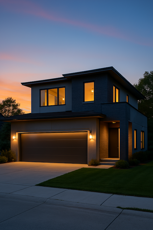 Quiet Wheaton, IL house with European garge doors